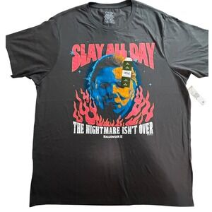 Halloween II Michael Myers Slay All Day Graphic T-Shirt Mens XL NWT